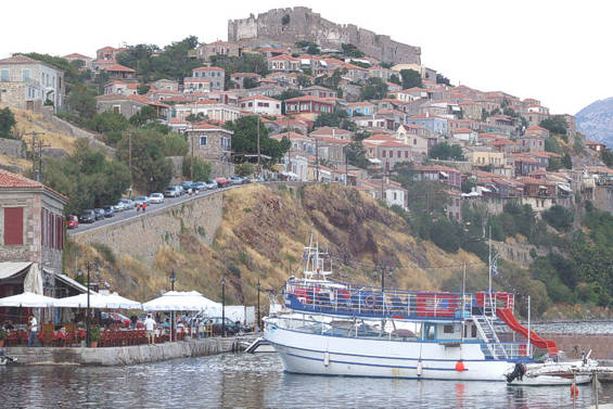 Molivos from its picturesque harbour...